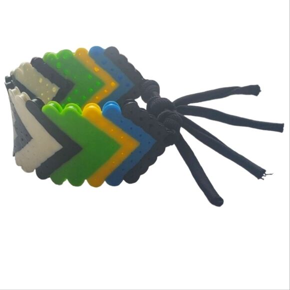 HANDMADE Tie-On Cuff Perler Bracelet - - Picture 2 of 6